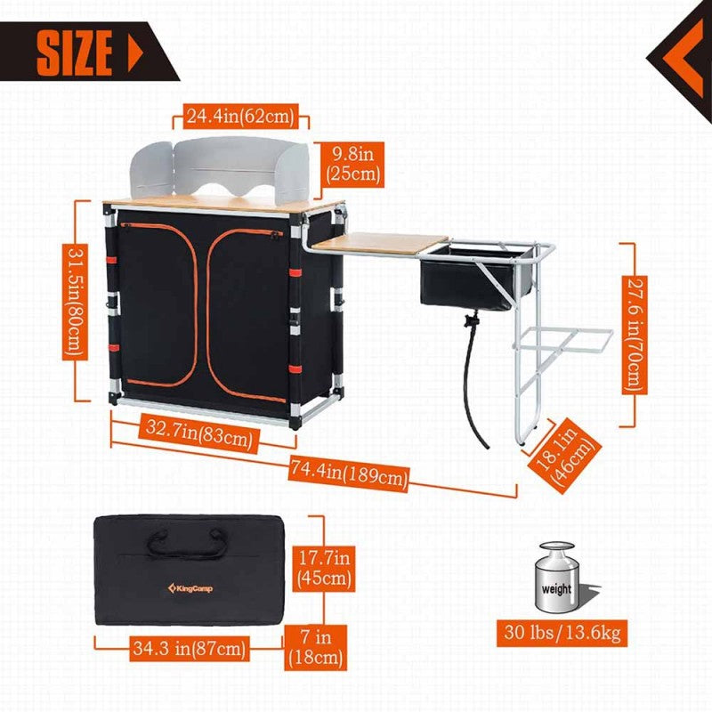 KingCAMP  طاولة طبخ متعددة الوظائف من